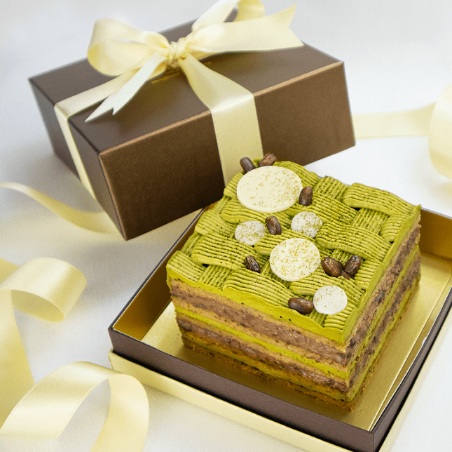 【低糖質スイーツ】抹茶とつぶあんのオペラ（ケーキ）