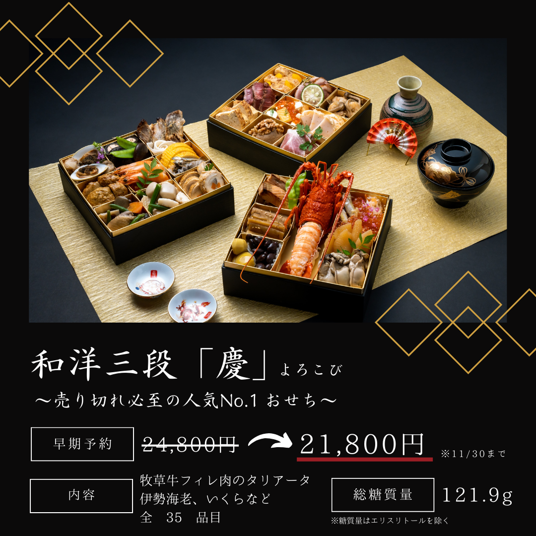 【早期予約開始】低糖質！添加物不使用！「華やかな和洋おせち」全3種類