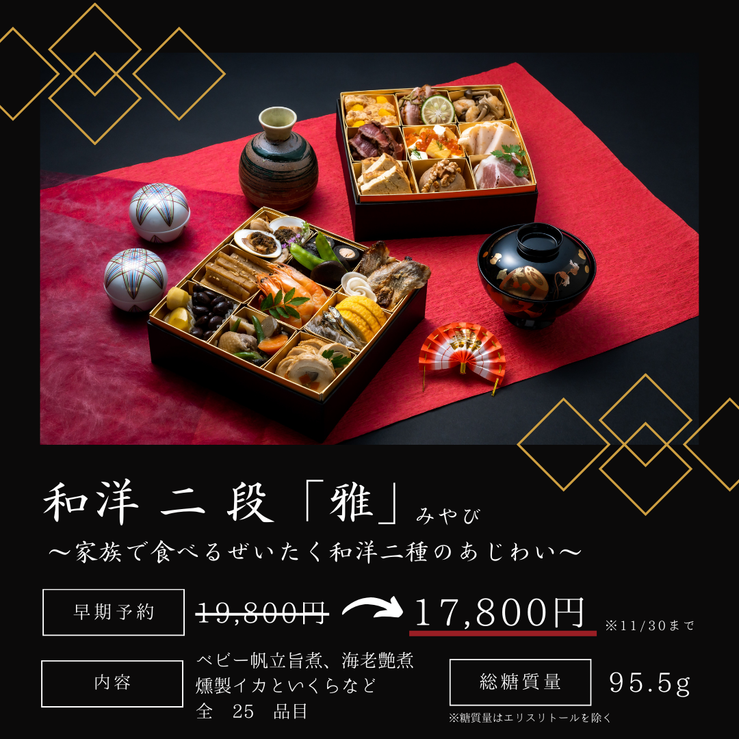 【早期予約開始】低糖質！添加物不使用！「華やかな和洋おせち」全3種類