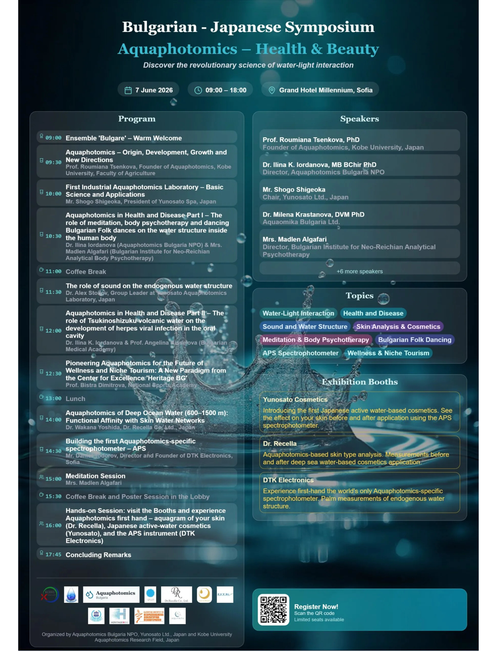 【学会発表】International Symposium "Aquaphotomics - Health and Beauty"にて最新の研究成果を発表